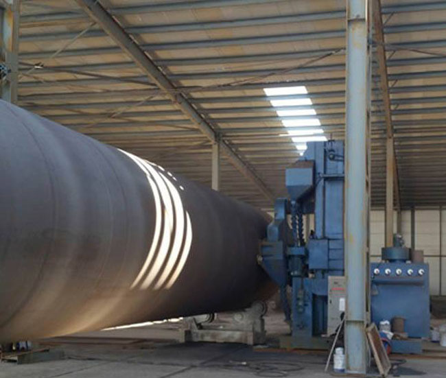 大型鋼管外壁拋丸機現場圖 大型鋼管外壁拋丸機現場圖