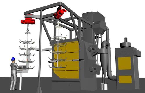 汽車制動盤拋丸機，汽車制動盤拋丸除銹機